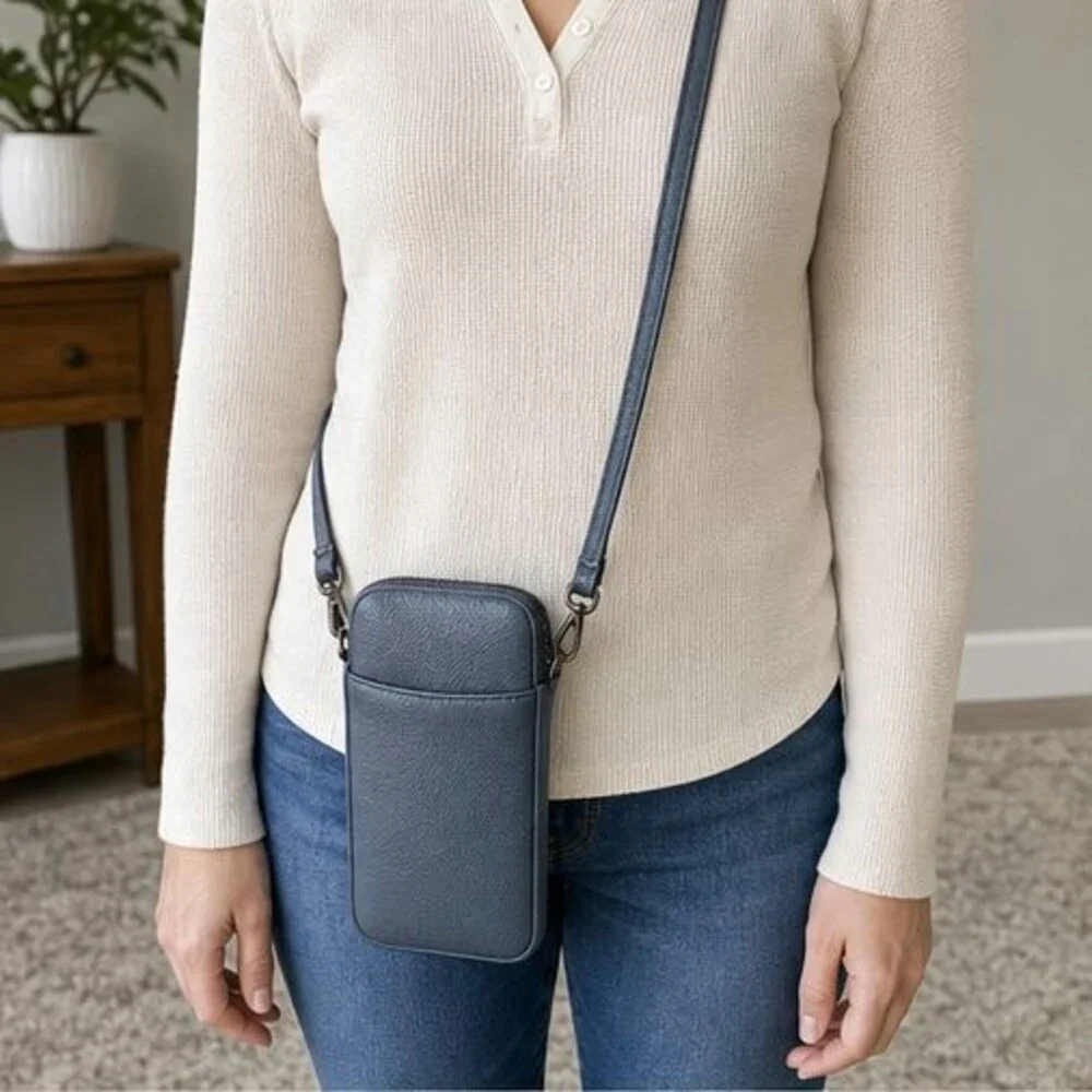 Mauve Pebbled Crossbody Bag
